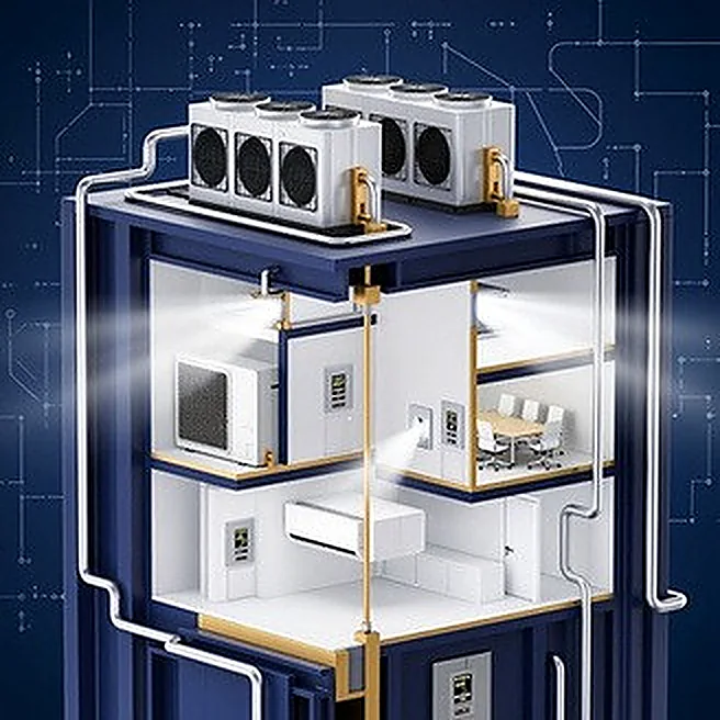 نظام تكييف VRF/VRV لمبنى متعدد الأدوار